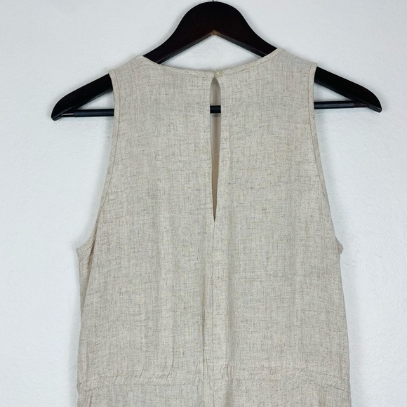 DREW For Anthropologie Oat Tan Linen Blend Jumpsuit Small - Picture 7 of 13